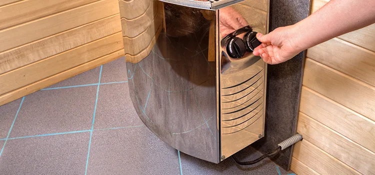 Floor-mounted sauna heater Installation in Newmarket, Ontario