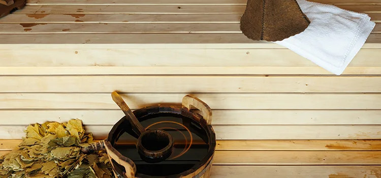 Fir Wood Sauna Ceiling Installation in Newmarket, Ontario