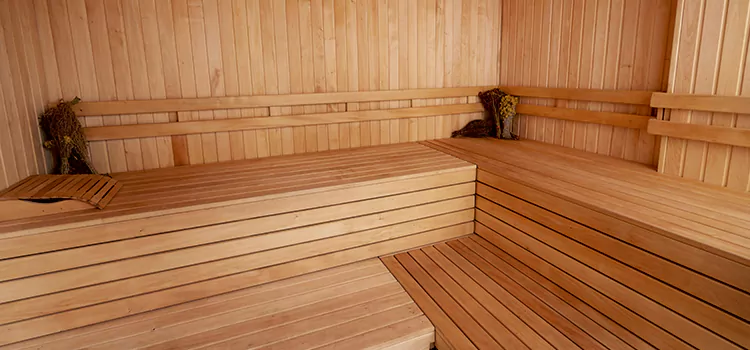 Spruce Wood Sauna Interior Construction in Newmarket, Ontario
